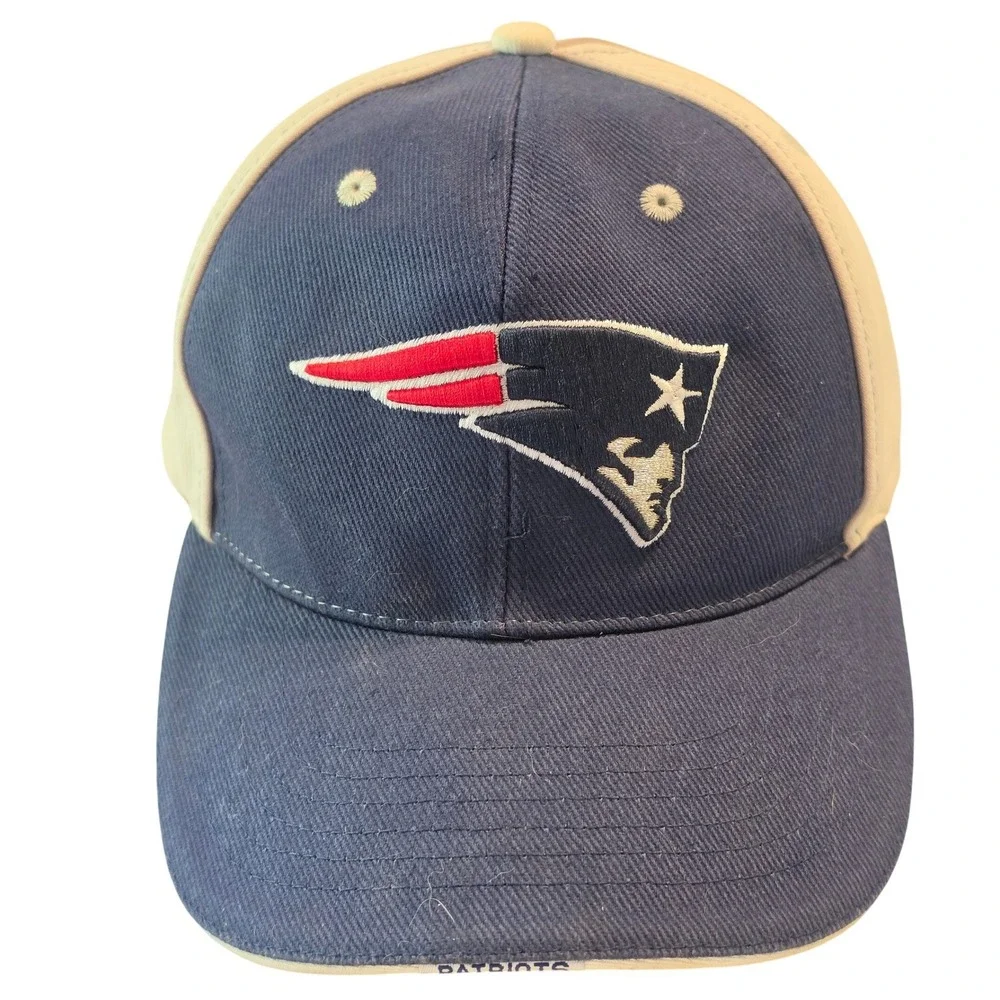 New England Patriots NFL Navy Blue White Adjustable Embroidered Hat Cap‎ Mens